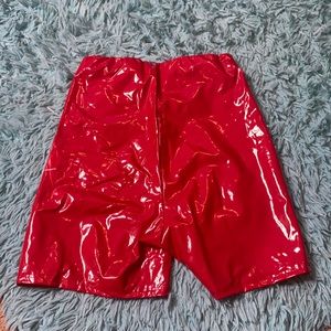 Red Vinyl shorts